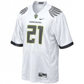 Male Oregon Ducks #21 LaMichael James White Football Jersey