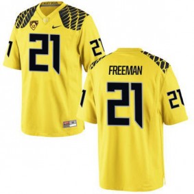 Male Oregon Ducks #21 Royce Freeman Yellow Football Jersey