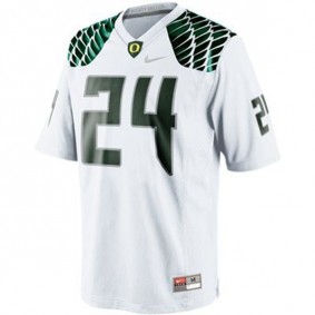 Male Oregon Ducks #24 Kenjon Barner White Football Jersey