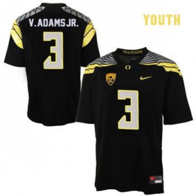 Youth Oregon Ducks #3 Vernon Adams Black Football Jersey