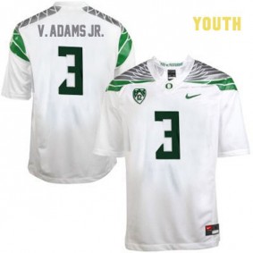 Youth Oregon Ducks #3 Vernon Adams White Football Jersey