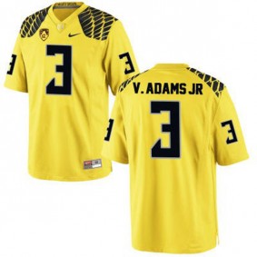 Male Oregon Ducks #3 Vernon Adams Yellow Football Jersey