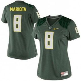 Women's Oregon Ducks #8 Marcus Mariota Green Football Jersey