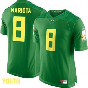 Youth Oregon Ducks #8 Marcus Mariota Green Football Jersey