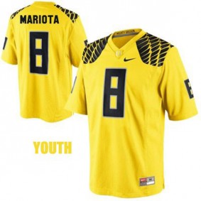 Youth Oregon Ducks #8 Marcus Mariota Yellow Football Jersey