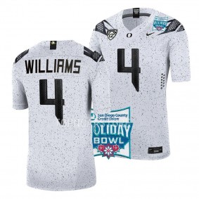 Bennett Williams Oregon Ducks 2022 Holiday Bowl White Eggshell Limited Jersey