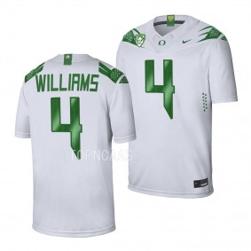 Oregon Ducks Bennett Williams Jersey Game Football White #4 Men's Shirt