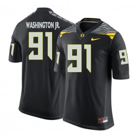 Oregon Ducks #91 Black College Football Tony Washington Jr. Jersey