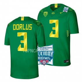 Oregon Ducks 2022 Holiday Bowl Brandon Dorlus Green College Football Jersey