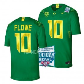 Oregon Ducks 2022 Holiday Bowl Justin Flowe Green College Football Jersey