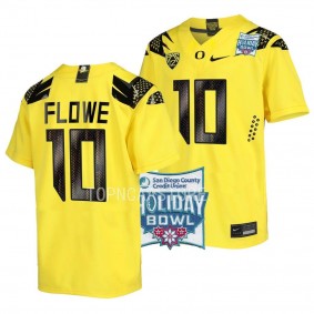 Justin Flowe Oregon Ducks Yellow 2022 Holiday Bowl Alternate Football Jersey