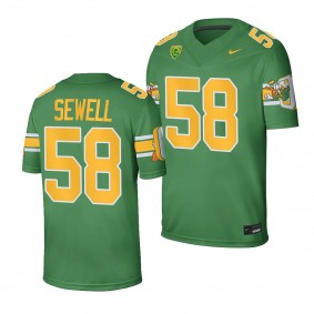 Penei Sewell Oregon Ducks Game Football Green Men NFL Alumni 58 Jersey 2023-24