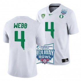 Spencer Webb Oregon Ducks 2022 Holiday Bowl White Game Football Jersey