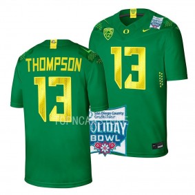 Oregon Ducks 2022 Holiday Bowl Ty Thompson Green College Football Jersey