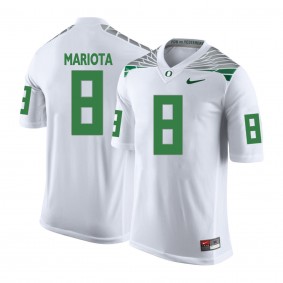 Oregon Ducks #8 White College Football Marcus Mariota Jersey