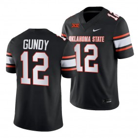 Oklahoma State Cowboys Gunnar Gundy Alternate NIL Football Jersey #12 Black Player Uniform