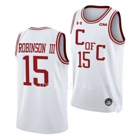 Pat Robinson III #15 Charleston Cougars Throwback Basketball Jersey 2022-23 White