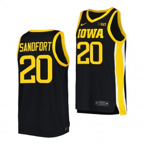 2022-23 Iowa Hawkeyes Payton Sandfort Black Replica Jersey College Basketball