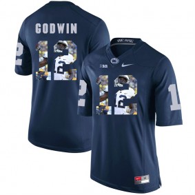 Penn State Nittany Lions Football #12 Navy Player Portrait College Chris Godwin Jersey