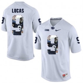 Penn State Nittany Lions Football #9 White Player Portrait College Jordan Lucas Jersey