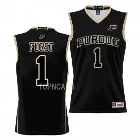 Purdue Boilermakers #1 Caleb Furst NIL Pick-A-Player Black Basketball Jersey