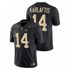 Purdue Boilermakers Yanni Karlaftis #14 Jersey Black College Football