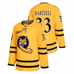 Eric Hartzell Quinnipiac Bobcats Gold Alumni College Hockey Jersey #33