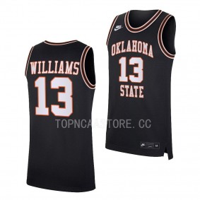 Quion Williams Oklahoma State Cowboys #13 Black Retro Basketball Jersey 2022-23 Replica