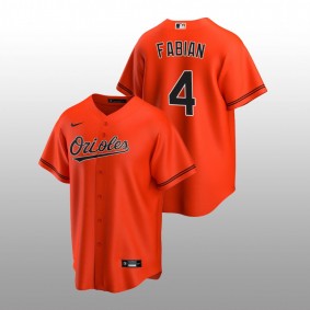 2022 MLB Draft Jud Fabian Orioles #4 Orange Alternate Jersey Replica