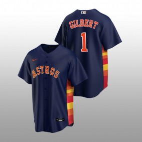 2022 MLB Draft Drew Gilbert Astros #1 Navy Alternate Jersey Replica