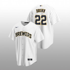 2022 MLB Draft Eric Brown Brewers #22 White Home Jersey Replica