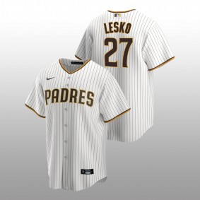 2022 MLB Draft Dylan Lesko Padres #27 White Home Jersey Replica