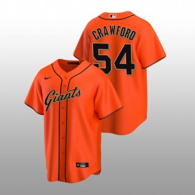 2022 MLB Draft Reggie Crawford Giants #54 Orange Alternate Jersey Replica