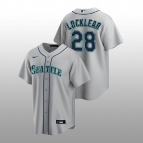 2022 MLB Draft Tyler Locklear Mariners #28 Gray Road Jersey Replica