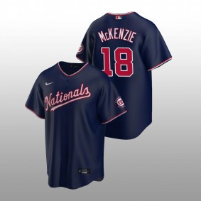 2022 MLB Draft Jared McKenzie Nationals #18 Navy Alternate Jersey Replica