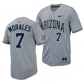 Arizona Wildcats Richie Morales Replica Baseball Gray #7 Jersey Full-Button