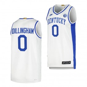 Kentucky Wildcats Robert Dillingham Limited Retro Basketball uniform White #0 Jersey 2023-24