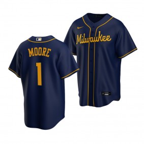 Robert Moore Milwaukee Brewers 2022 MLB Draft Jersey Navy Alternate Replica