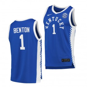 Robyn Benton Kentucky Wildcats #1 Blue NCAA eligibility Jersey 2023 WNBA Draft