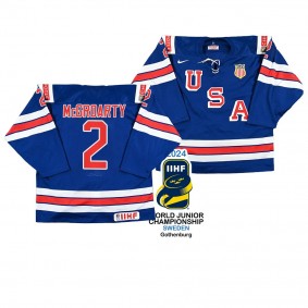 Rutger McGroarty #2 USA Hockey 2024 IIHF World Junior Champions Jersey Blue