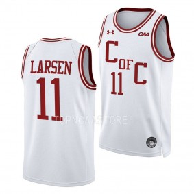 Ryan Larsen #11 Charleston Cougars Throwback Basketball Jersey 2022-23 White