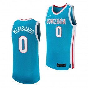 Gonzaga Bulldogs Ryan Nembhard College Basketball Replica uniform Turquoise #0 Jersey 2023-24