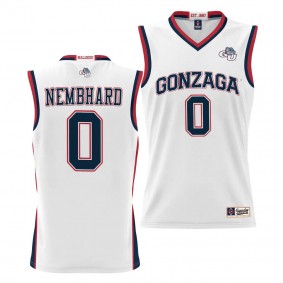 Ryan Nembhard Gonzaga Bulldogs #0 White NIL Basketball Jersey Unisex Lightweight