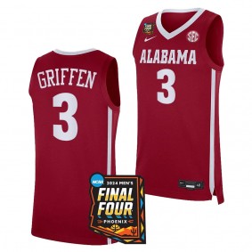 Rylan Griffen Alabama Crimson Tide #3 Crimson 2024 NCAA March Madness Final Four Jersey Men Mens Basketball