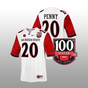 San Diego State Aztecs Rashaad Penny #20 Football Jersey White 100th Season Patch