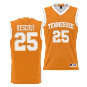 Santiago Vescovi Tennessee Volunteers #25 Orange NIL Basketball Jersey Unisex Lightweight