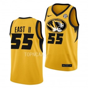 Sean East II #55 Missouri Tigers Alternate Basketball Jersey 2022-23 Gold