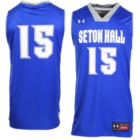 Male Seton Hall Pirates #15 Royal Blue Basketball Jersey