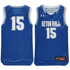 Youth Seton Hall Pirates #15 Royal Blue Basketball Jersey