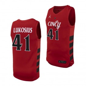 Simas Lukosius #41 Cincinnati Bearcats College Basketball Replica Jersey 2023-24 Red